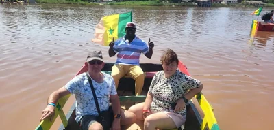 Pirogue on the Pink Lake