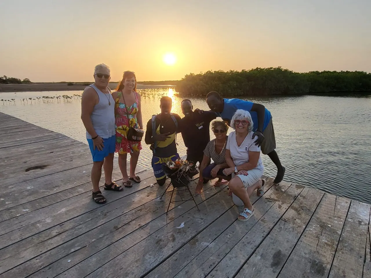 Beach barbecue at sunset
